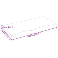 Vidaxl Kopalniški pult temno siv 100x50x6 cm obdelan trden les