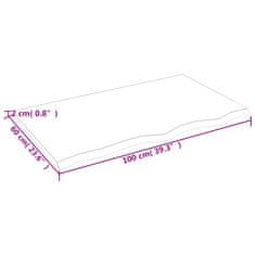 Vidaxl Kopalniški pult 100x60x2 cm neobdelan trden les