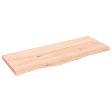 Vidaxl Stenska polica 100x40x(2-4) cm neobdelana trdna hrastovina