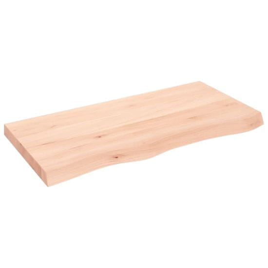 Vidaxl Stenska polica 100x50x6 cm neobdelana trdna hrastovina