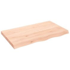 Vidaxl Stenska polica 100x60x6 cm neobdelana trdna hrastovina