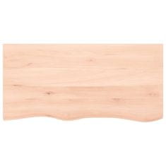 Vidaxl Stenska polica 100x50x6 cm neobdelana trdna hrastovina