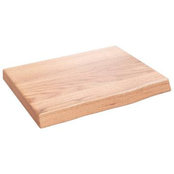 Vidaxl Stenska polica svetlo rjava 40x30x(2-4) cm trdna hrastovina