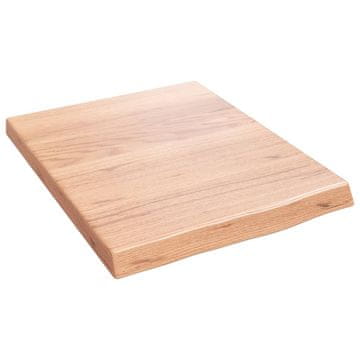 Vidaxl Stenska polica svetlo rjava 40x50x(2-4) cm trdna hrastovina