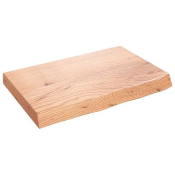 Vidaxl Kopalniški pult svetlo rjav 60x40x(2-6) cm obdelan trden les