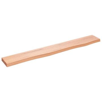 Vidaxl Stenska polica svetlo rjava 80x10x2 cm trdna hrastovina