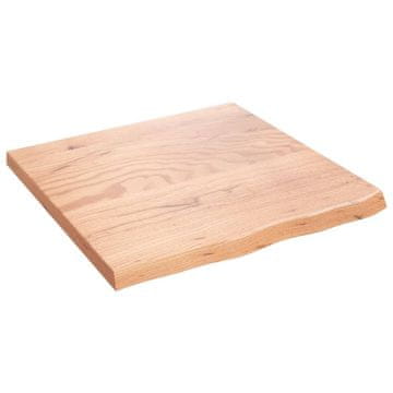 Vidaxl Stenska polica svetlo rjava 60x60x(2-6) cm trdna hrastovina