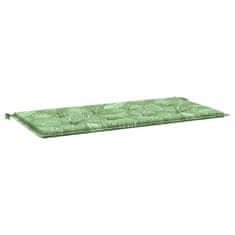 Vidaxl Blazina za vrtno klop vzorec listov 100x50x4 cm oxford tkanina