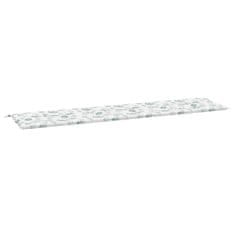 Vidaxl Blazina za vrtno klop vzorec listov 200x50x4 cm tkanina