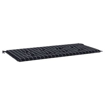 Vidaxl Blazina za vrtno klop črna karo 120x50x4 cm oxford tkanina