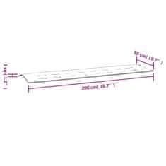 Vidaxl Blazina za vrtno klop vzorec listov 200x50x4 cm tkanina