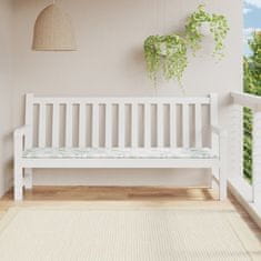 Vidaxl Blazina za vrtno klop vzorec listov 200x50x4 cm tkanina