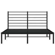 Vidaxl Kovinski posteljni okvir z vzglavjem črn 140x200 cm