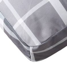 Vidaxl Blazina za kavč iz palet siv karo vzorec 70x70x12 cm