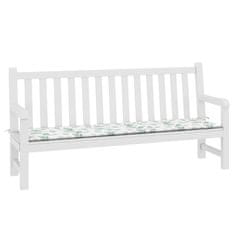 Vidaxl Blazina za vrtno klop vzorec listov 200x50x4 cm tkanina