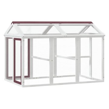 Vidaxl Ograda za male živali mocha 141x94x104 cm trdna borovina