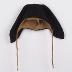 NEW BABY Favorite črna bombažna otroška kapa z ušesi - 86 (12-18m)