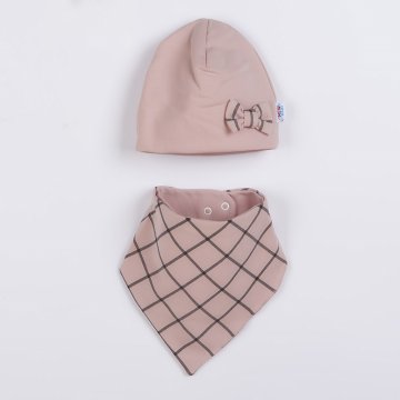 NEW BABY Missy otroška kapa s šalom za vrat roza - 86 (12-18m)