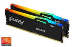 Kingston 32 GB DDR5 CL36 DIMM 6000MT/s (komplet 2) FURY Beast RGB EXPO