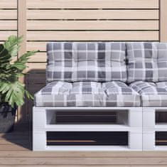Vidaxl Blazina za kavč iz palet siva karo 80x40x12 cm