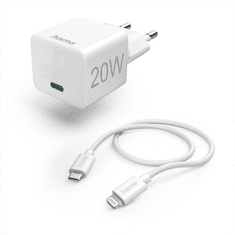 Hama Komplet : hitri polnilec USB-C PD 20 W + kabel USB-C Lightning 1 m