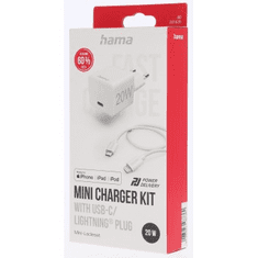 Hama Komplet : hitri polnilec USB-C PD 20 W + kabel USB-C Lightning 1 m