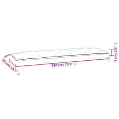 Vidaxl Blazina za vrtno klop 2 kosa vzorec listov 180x50x7 cm tkanina