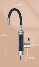 Tavalax Tavalax - Takojšnji grelnik vode iz nerjavečega jekla z natančno nastavitvijo temperature in gibljivim izlivom