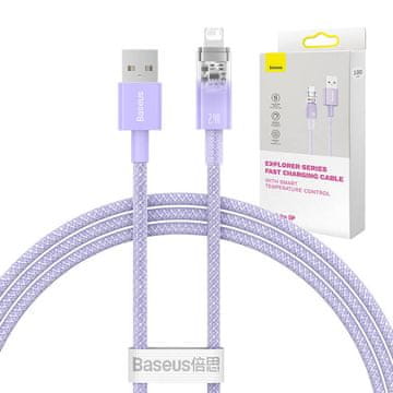 BASEUS baseus kabel za hitro polnjenje USB-a z Lightning Explorer serije 1m, 2,4a (vijolična)