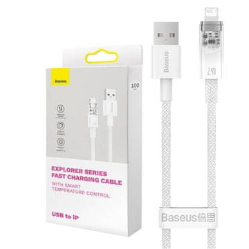BASEUS baseus kabel za hitro polnjenje USB-a z Lightning Explorer serije 2m, 2,4a (bel)