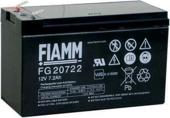Fiamm FG20722 svinčen akumulator FG20722 • 12V 7,2Ah • AGM|VRLA • DXŠXV: 151x65x95 | Faston 6.3