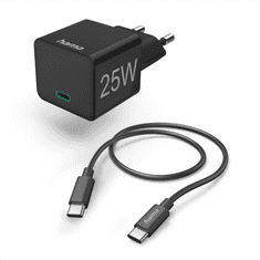 Hama Komplet : hitri polnilec USB-C PD/QC 25 W + kabel USB-C 1,5 m