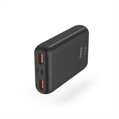 Hama PD10-HD power bank, 10000 mAh, 3 izhodi: 1x USB-C, 2x USB-A, PD, Qualcomm, max. 18 W/3 A
