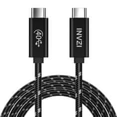 INVZI Kabel USB-C / USB4.0 Gen3 240W 40Gbps, 1 m (črn)