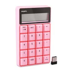 slomart brezžična numerična tipkovnica / kalkulator mofii sk-657ag 2.4g (roza)