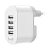 omrežni polnilec budi, 4x usb, 34W (bela)