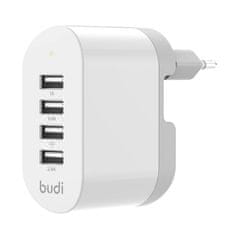 Budi omrežni polnilec budi, 4x usb, 34W (bela)