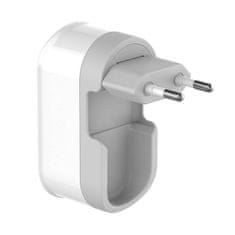 Budi omrežni polnilec s funkcijo budi timer, 2x usb, 12 W (bela)