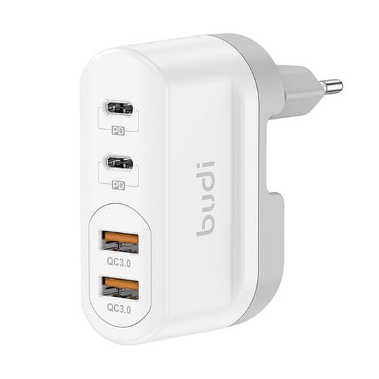 Budi 326TQE omrežni polnilnik, 2xUSB-A, 2xUSB-C, 40W (bela)