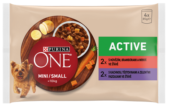 MINI/SMALL Active mokra hrana za aktivne odrasle pse do 10kg, 48x85g