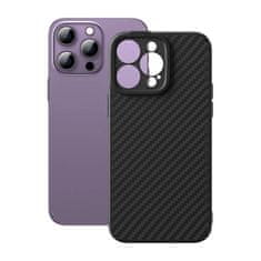 slomart magnetni ovitek baseus iz serije sintetičnih vlaken za iphone 14 pro (črn) + kaljeno steklo + komplet za čiščenje