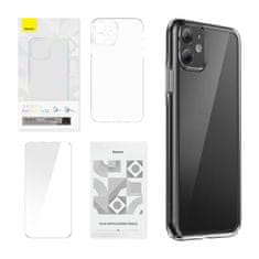 BASEUS Crystal Series prozorno ohišje za iPhone 11 (prozorno) + kaljeno steklo + komplet za čiščenje