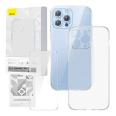 slomart zaščitni komplet baseus corning prozorno ohišje in kaljeno steklo za iphone 13 pro max