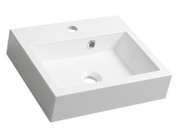 SAPHO Elegantni ORINOKO Liti Marmor Umivalnik 42x36 cm - Bela