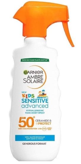 Garnier Ambre Solaire Kids Sensitive Advanced SPF50+ pršilo za otroke, 300 ml