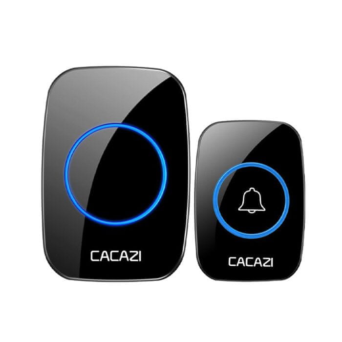 Netscroll Glasni brezžični zvonec z dometom 300m, namestitev brez vrtanja, 5 stopenj glasnosti, 60 različnih melodij zvonjenja, DingDong