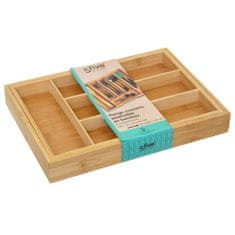 Northix Škatla za jedilni pribor - 6 predelkov - razširljiva - bambus 
