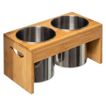Northix 2 posodi iz nerjavečega jekla z držalom iz bambusa