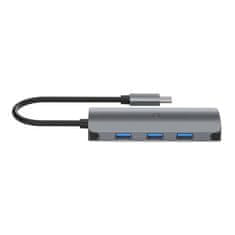 Cygnett Vozlišče 6v1 USB-C do 3x USB, USB-C, kartica SD, kartica Micro SD Cygnett SlimMate 100W (siva)