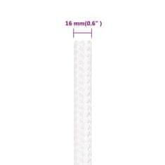 Vidaxl Vrv za čoln popolnoma bela 16 mm 250 m polipropilen